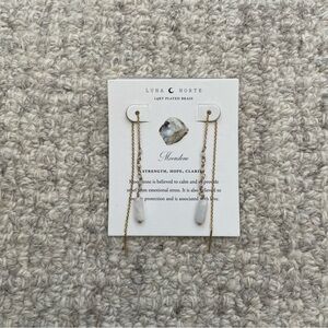 Luna Norte Moonstone 14kt Plated Brass Threader Earrings